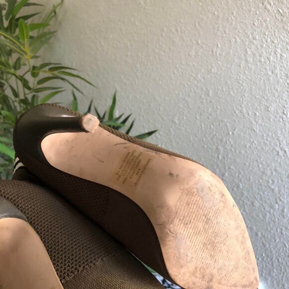 Steve Madden streetwear century green sock boots stiletto heels striped pointed - Picture 5 of 8